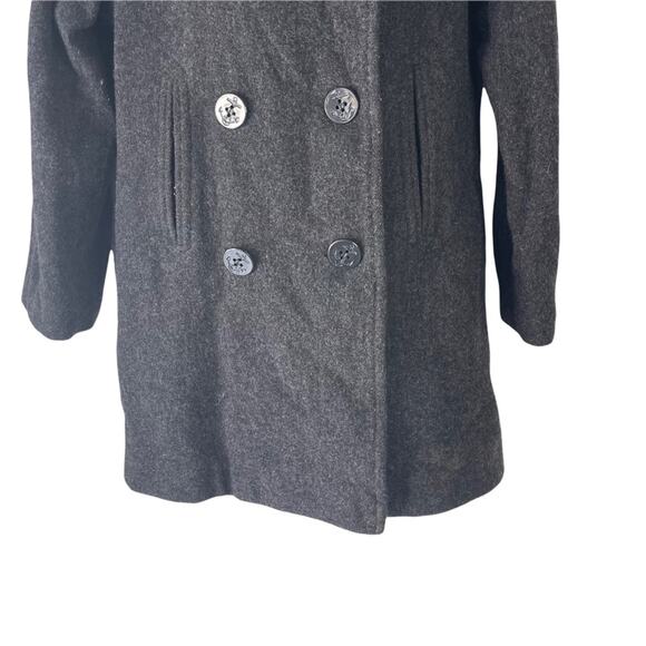 Weather Tamer Women's Size Small Grey Double Breasted 100% Wool Pea Coat - Picture 3 of 9